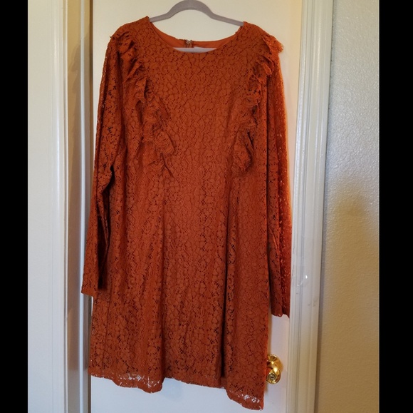 ASOS Curve Dresses & Skirts - ASOS Brand Alice&You Burnt Orange Ruffle Dress 20